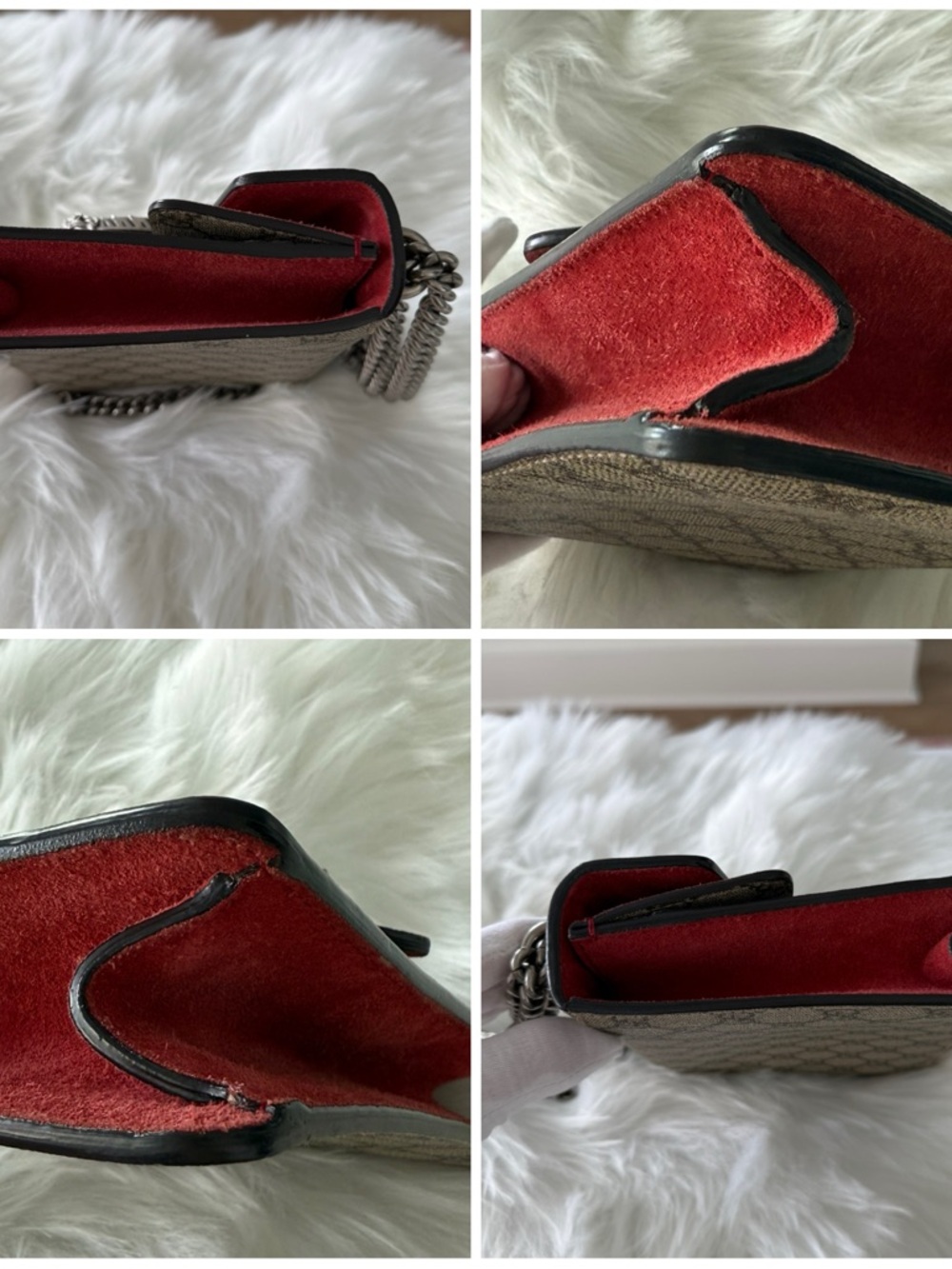 Gucci: GG Canvas and Red Suede Mini Dionysus Shoulder Bag AUTHENTIC - Picture 6 of 16